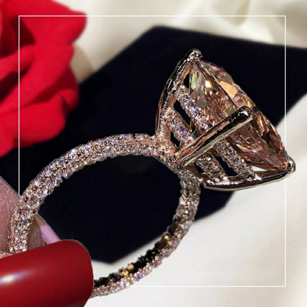 New Champagne Cubic Zirconia Ring